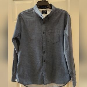 Mens Dress Shirt Level Ten Cotton Navy Blue Button